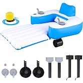 ShinyRelief Motorized Pool Float 2 Motors | Inflatable Lounger Floaties for Adults with Cup Holders, 2 Motors, Legrest Extension, Pool Lake River Summer Water Recreation