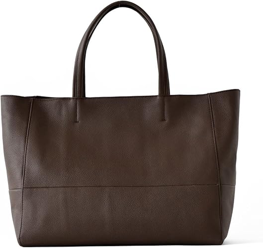 Amazon 本牛革 トートバッグ メンズ ユニセックス レディース 通勤通学 カジュアル レザー 本革 Oinb N1706 チャコールブラウン トートバッグ