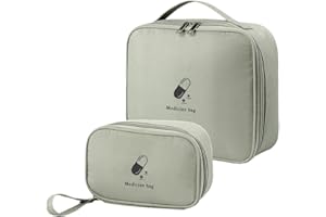 2PCS Medicine Bag First Aid Bag - Travel Medicine Bag Case Organizer - Empty Medical Supplies Organizer Bag Portable Travel M