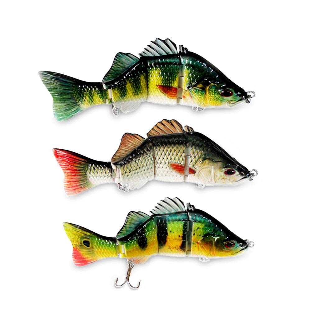 ODS Lure Bass Lure 4” Fishing lure Kit Lifelike Jointed Swimbaits Mulit Section Swimbait for Bass Trout Walleye Pike (F4J01-Kit 1)