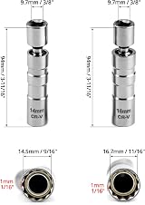 QWORK 2Pcs Thin Wall Spark Plug Socket 14mm 16mm 3/8 Inch 12-Point Magnetic view 6