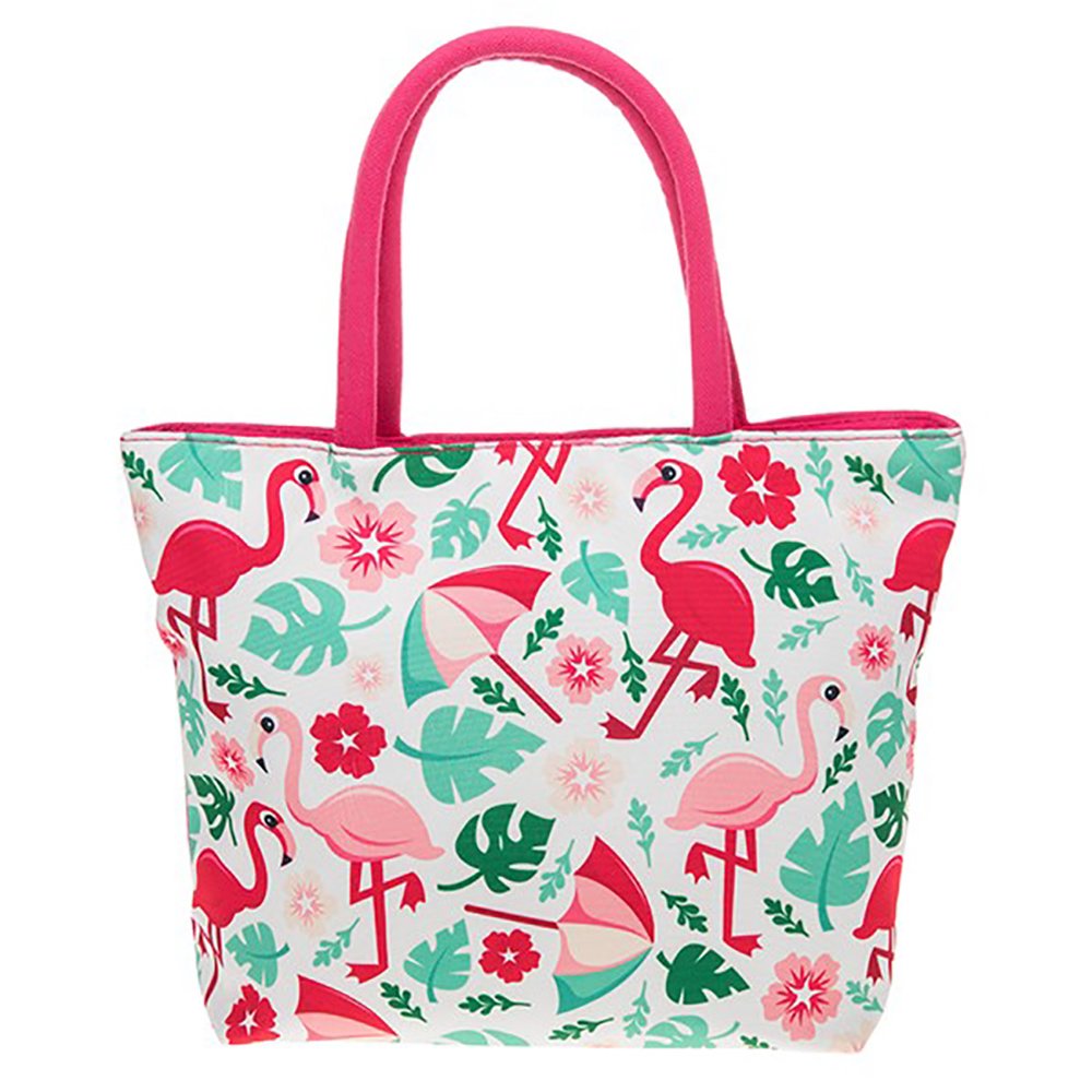 Equilibrium Tropical Flamingo Print Mini Canvas Tote Bag Handbag Shopping Bag