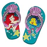 Disney Store Girls The Little Mermaid Flounder and Ariel Flip Flop Size 9/10 Green