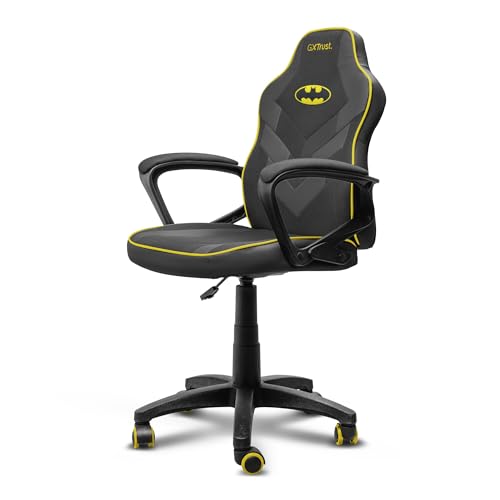 703BM Revvo Silla Gaming con Licencia Batman para Niños 4-12 Años, Silla Ajustable en Altura con Tapicería de Tela, Reposabrazos Acolchado, Gamer Escritorio Juegos PC, Negro