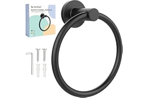 SetSail Towel Holder for Bathroom Wall Matte Black Towel Ring Stainless Steel Hand Towel Holder Heavy Duty Towel Hanger for K