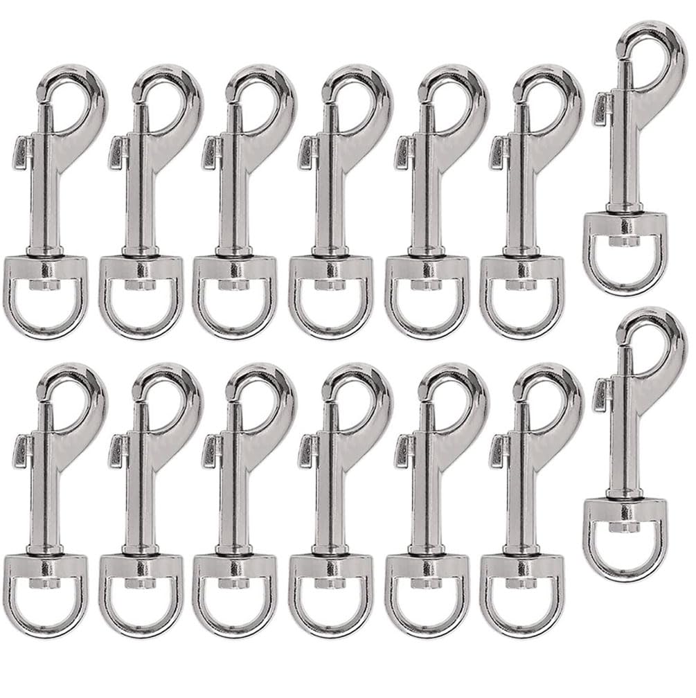 Pack of 20 Carabiner Hooks with Swivel Joint for Dog Collar Key Ring Carabiner for Dog Lead Collar Camping Hiking Key Ring