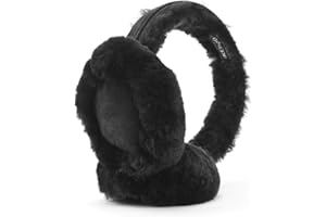 IKEPOD Women Winter Earmuffs Fluffy Sheepskin Ear Muff Cold Weather Windproof Ear Warmers Outdoor Fleece Ear Covers