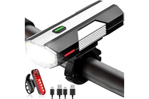 Voph Bike Lights, 6+4 Modes Rechargeable Type-C Bike Light for Night Riding, Anti-Dazzle High Lumen LED Bike Lights Front and Rear, Bicycle Light Set Front and Back for Kids, Cycling, Biking, Road