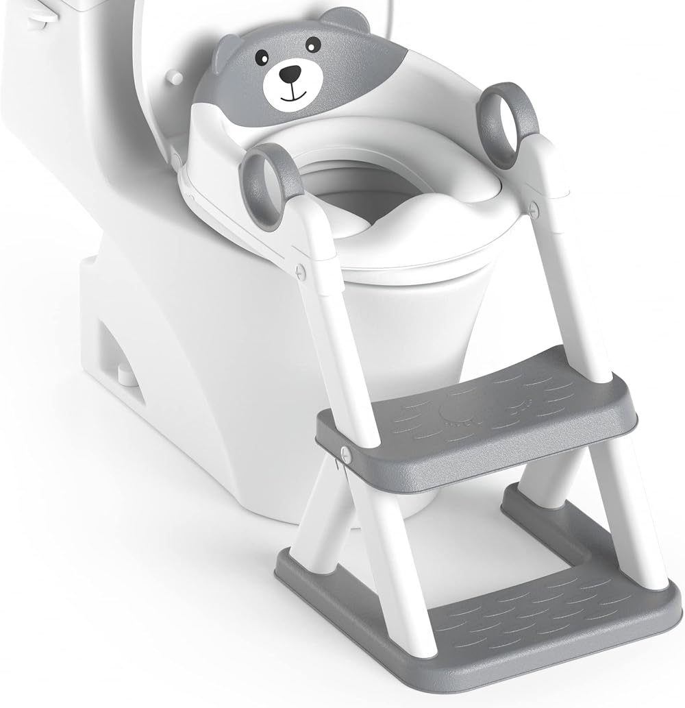 RABB 1ST 2in1 Potty Training Seat with Step Stool Grey