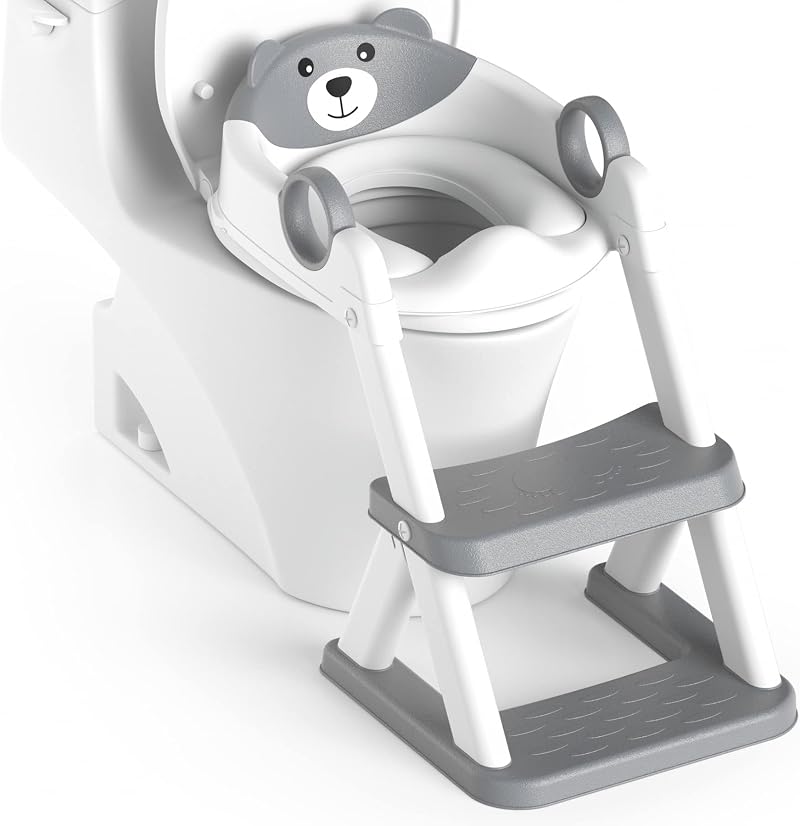 RABB 1ST 2in1 Potty Training Seat with Step Stool Grey