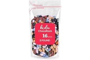 Chocolate Rocks Kidu Candy Bulk – Candy Coated Edible Rock Chunks for Cake Decorating – Resealable Bag, 1 Pound (Pack of 1)