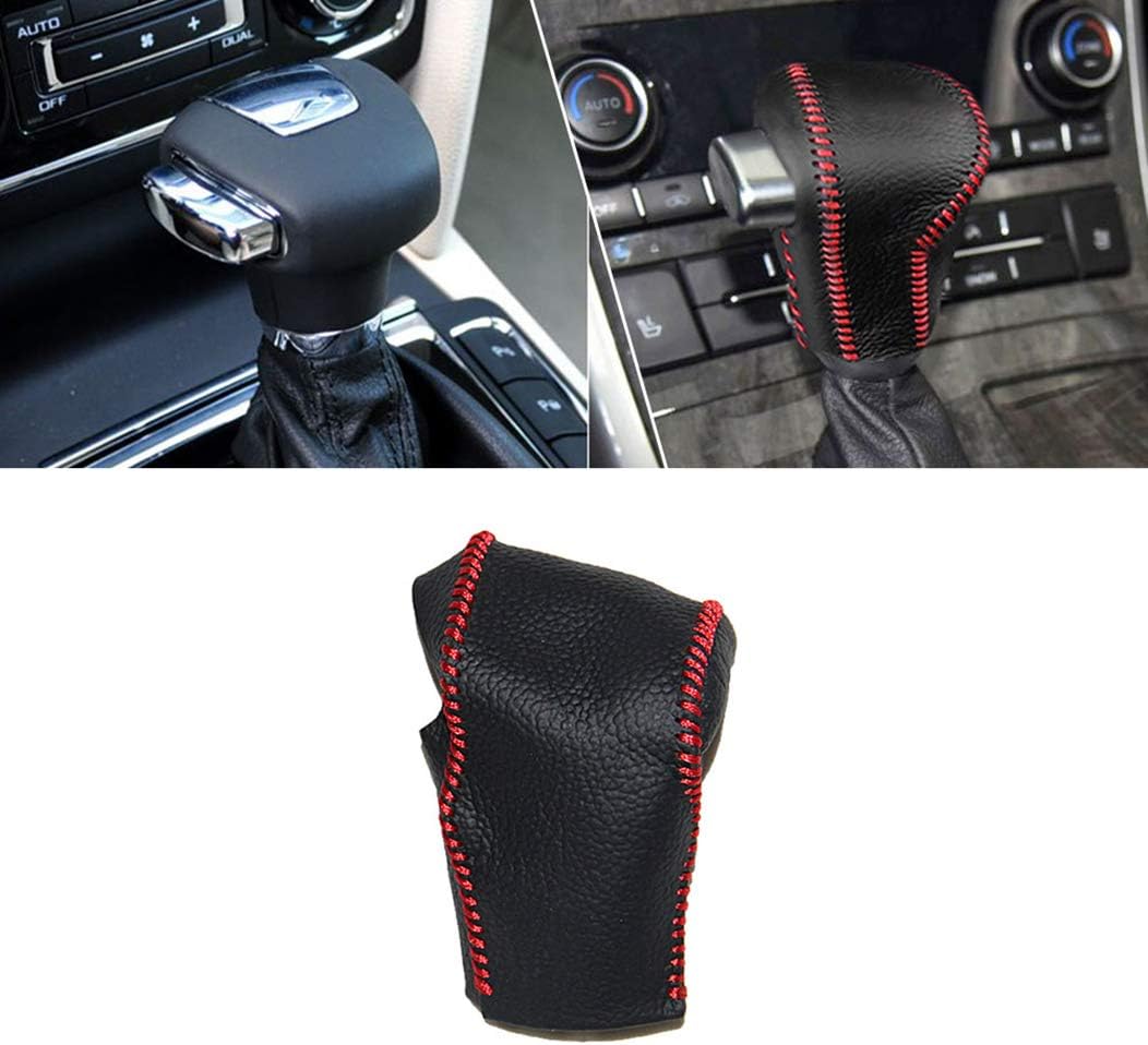 for at Skoda Octavia 07-13 Superb 09-12 Kodiaq 17-18 Karoq 2018 Leather Car Gear Shift Lever Cover Non-Slip Anti-wear Manual Automatic Shifter Head Protector Red Type B
