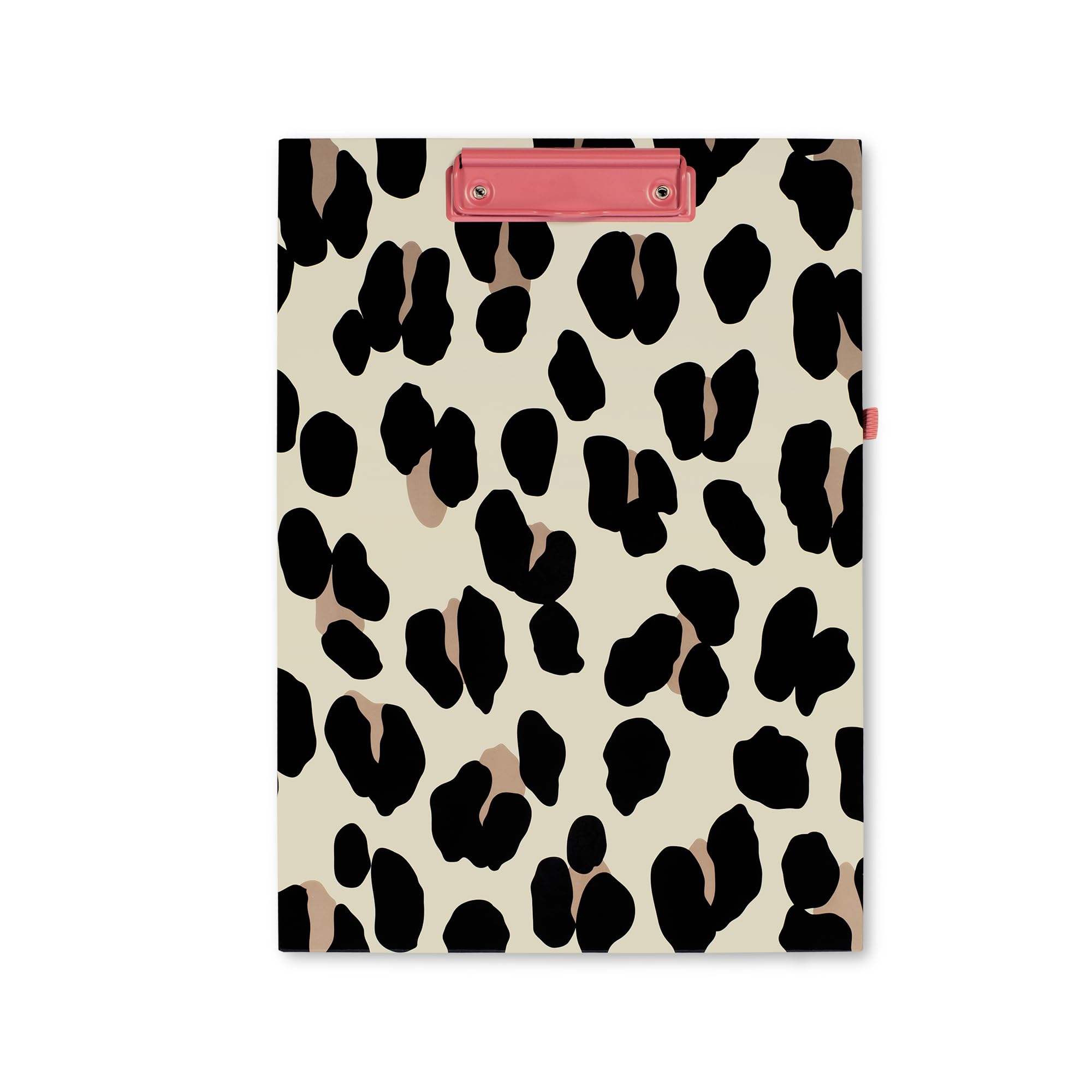 Kate Spade New York Leopard Print A4 Clipboard Folio with Low Profile Clip, Professional Padfolio Includes Lined Notepad, Pen Loop, and Pocket, Forest Feline