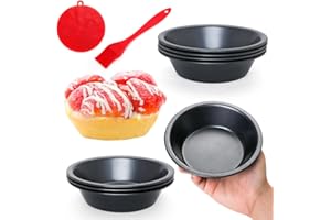 Quyimy 8 Pack Mini Pie Pans, 5 Inch Pie Tins Reusable Round Small Quiches Pans, Carbon Steel Tart Pan Nonstick Small Pot Bake
