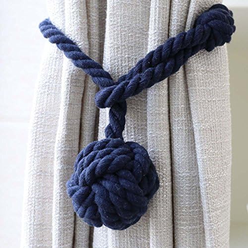 2 Pieces/Pair Fine Handmade Tied Ball Curtain Clip Tiebacks Cotton Rope Buckle Holdbacks