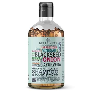 Bella Vita Organic Growth Protein Shampoo & Conditioner For Hair Volume, Fall, Dandruff, Frizz Control, Shine & Strength