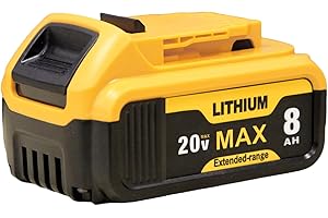 Etikpouon 8.0Ah Replace Battery for Dewalt Replacement for Dewalt 20V Max Batteries DCB205-2 DCB206 DCB204 DCB203 DCB208 Compatible with Dewalt 20V Cordless Power Tools
