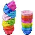 Tvoip Mini Muffin Pan - Reusable Silicone Cupcake Molds 2in 24 Pack - Small Baking Cups Truffle Cake Pan Set Nonstick in (Ran