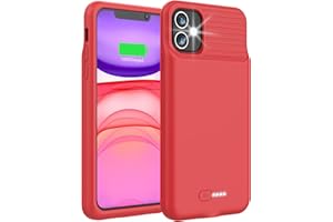 ATGIH Battery Case for iPhone 11/ XR, Real 6000mAh Slim Portable Protective Charger Case Rechargeable Extended Battery Charging Case for iPhone 11 /XR （6.1 inch），Red