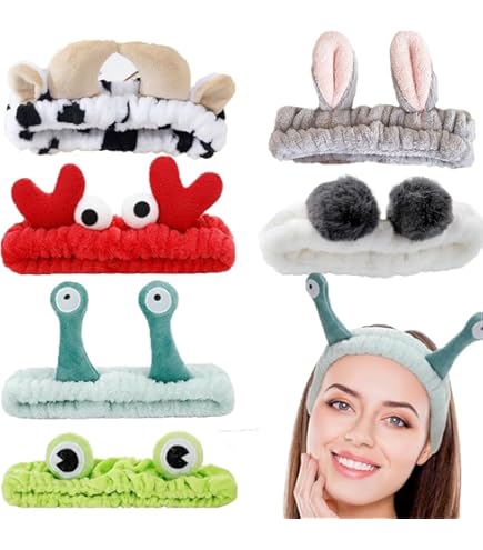 SuPoo 3pcs Snail Face Wash Headband And Wristband Set