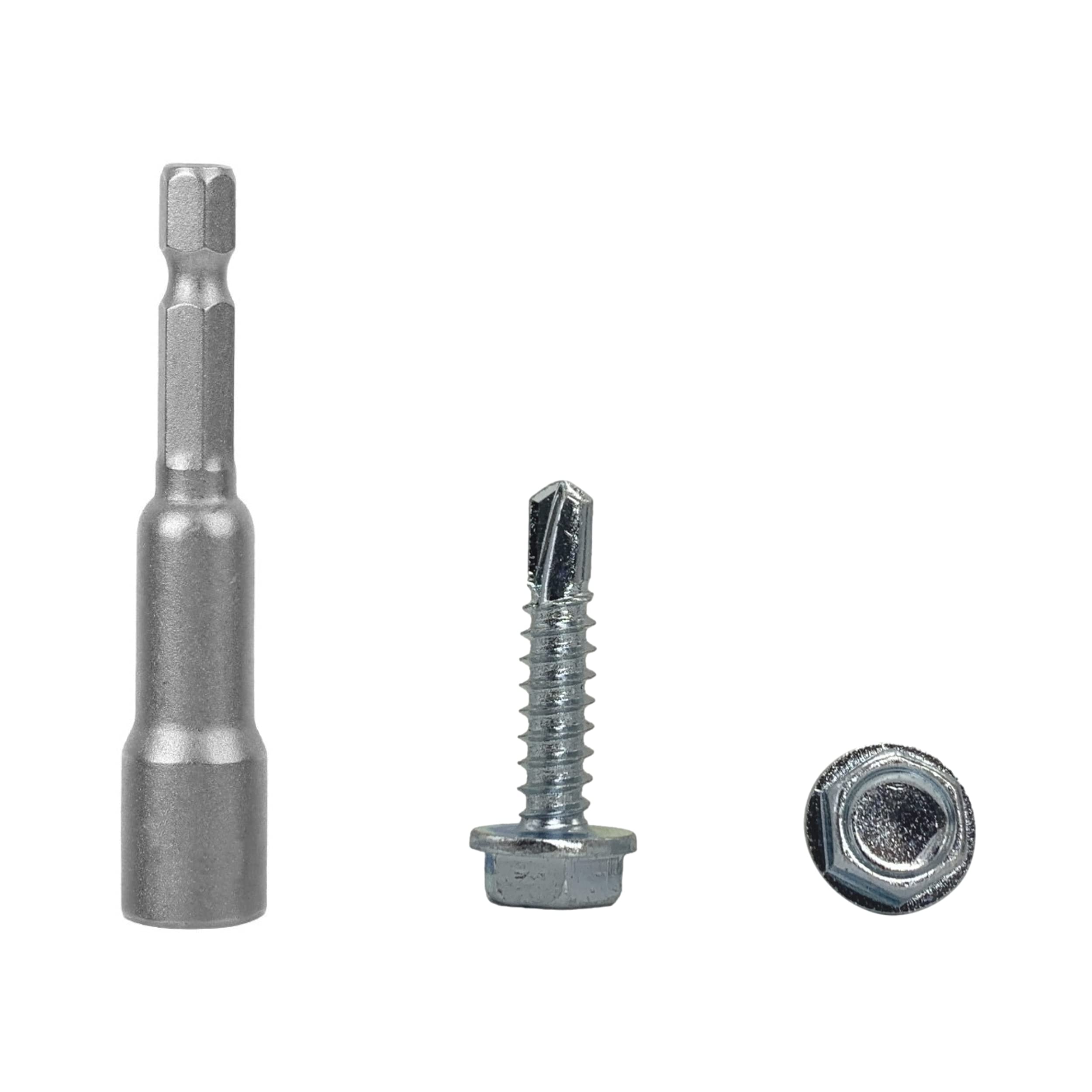 (Pack of 50 pcs) DIN 7504 K Zinc Plated Steel 4.8 x 22 mm Screws, Self-Drilling Sheet Metal Screw, Hex Washer Head, Self Tapping (50, 4.8 x 22 mm)