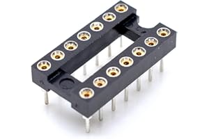 Oiyagai 30 Pcs DIP IC Socket Adaptor, 2.54mm Pitch, 14 Pin Round Hole Soldering Socket, PCB Board Socket for DIP IC, DIY Electronics, Repair Projects