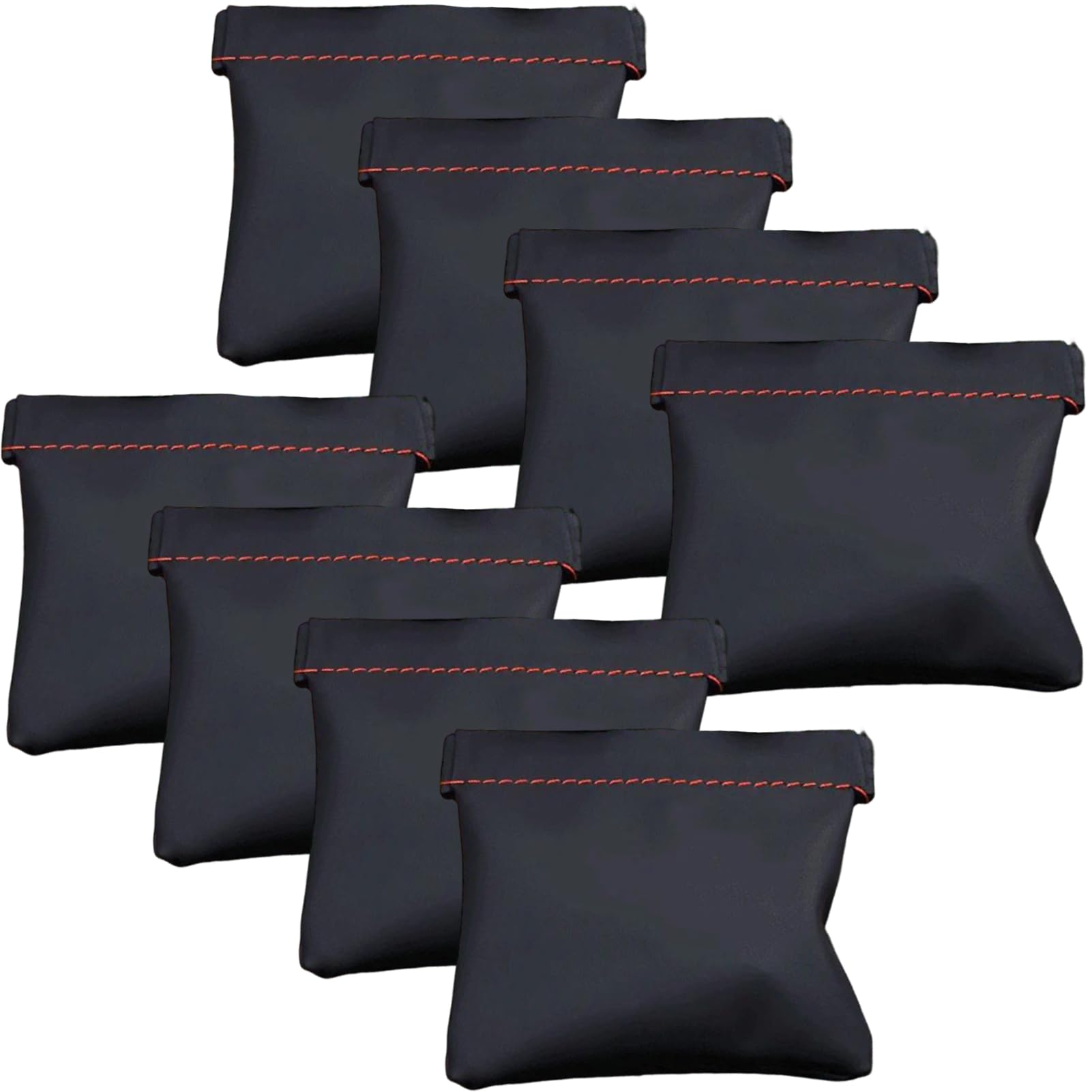 Divono 8 Pcs Small Pouch, Earphone Pouch, Small Drawstring Bag 3.54 x 3.15inch Suitable For Mini Items Earphone Key Travel Kit Storage Bag, Suitable For Lipstick Cosmetic Jewelry,EVA Black