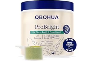 QBQHUA Dog Teeth Cleaning Powder, Dog Dental Powder and Cats Breath Freshener, Plaque Off Pet Tooth Cleaning lab co, Bad Breath & Tartar Remover for Dogs