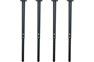 Jahof Adjustable Table Legs 22-36 inch (55-90cm), Metal Desk Legs Ø42/38 mm with Screws, Furniture Legs for Tabletops, DIY Desk, Home and Office (4pcs, Black)