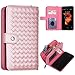 PASONOMI iPhone 8 Case, iPhone 7 Zipper Wallet Case, PU Leather Protective Shell Detachable Folio Flip Holster Carrying Case with Strap and Card Holder for iPhone 8 (2017) / iPhone 7(Woven Rose Gold)