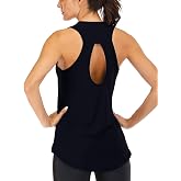 ICTIVE Yoga Tops for Women Workout Backless Keyhole Open Back Muscle Tank Shirts