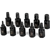 LLNDEI Screw Extractor Set, Hex Head Easy Out Set 10 Pieces (1/8&rdquo;-13/32&rdquo;) | Multi-Spline Ez Out Stripped Extractor, CR-MO, Stripped Fastener Tool
