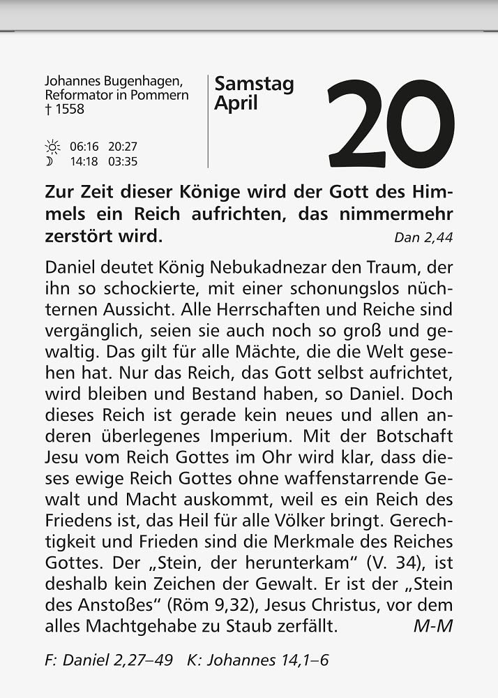 BRUNNEN Daily calendar "Neukirchener Calendar" 2023 block size 11 x 15 cm, back panel 17 x 29.7 cm