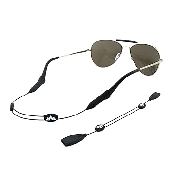 Sonnenbrillen Halter-Bügel, universelle Passform, Seil Brillen Halter, Brillen Halte System, Set besteht aus 6 Stück in Schwa
