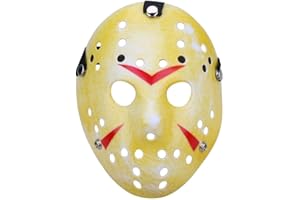 Boolavard Horror Halloween Costume Hockey Mask Party Cosplay Props (Yellow)