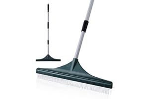 Yocada Artificial Turf Rake Grass Brush Broom Carpet Lawn Leaf Rake Cleaner Broom Telescopic Iron Pole for Yard Cleaning and 