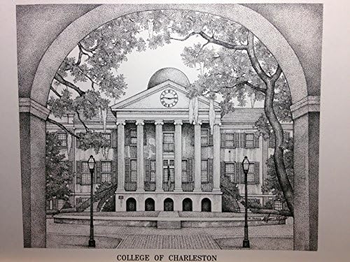 College of Charleston 11"x14" print from pen and ink original