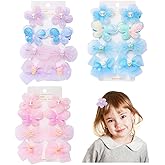 3 Pack Cute Hair Clips for Girls Hair Accessories Flower/Bow/Butterfly Clips Fully Lined Alligator Clips for Little Girls