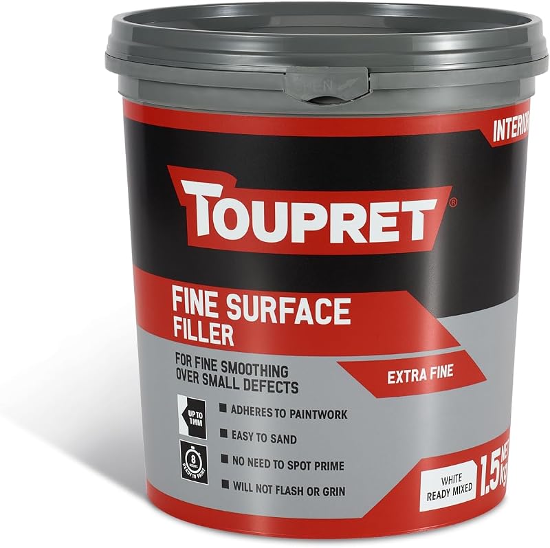 Toupret Fine Surface Filler - Ultra-Smooth Interior 1.5kg - White
