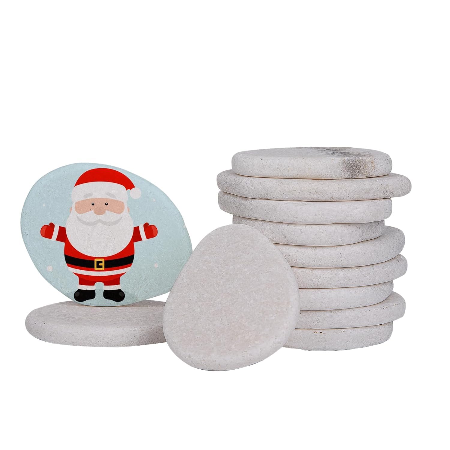 Hisredsun 10 pcs 3.5-4 inch white Painting Pebbles, Large Smooth Pebbles for Painting Mandala and Kindness Rocks for Arts, Crafts, Garden Decoration