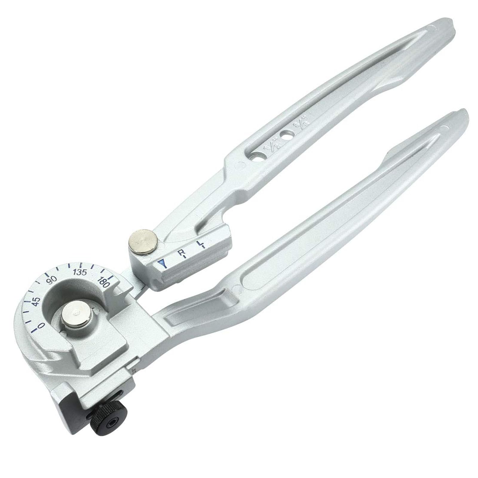 Recogwood Manual Tube Bender, 2 in 1 Handheld Pipe Cutter 0-180 Degrees Pipe Bender Tool for 3/8 Inch 1/2 Inch OD Copper, Brass, Aluminum and Thin Steel Tubes