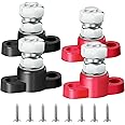 AICARS 3/8" Single Stud Battery Junction Posts Block Heavy-Duty Stainless Steel 12V Power Distribution Block Kit Power&Ground Battery Distribution Block Battery Terminal Post- 2 Pairs