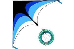 Mint's Colorful Life 60'' Delta Kite With 7.1in Reel Winder, Easy Flying & String Spool for Kids & Adults, Best Beach Set for Beginners