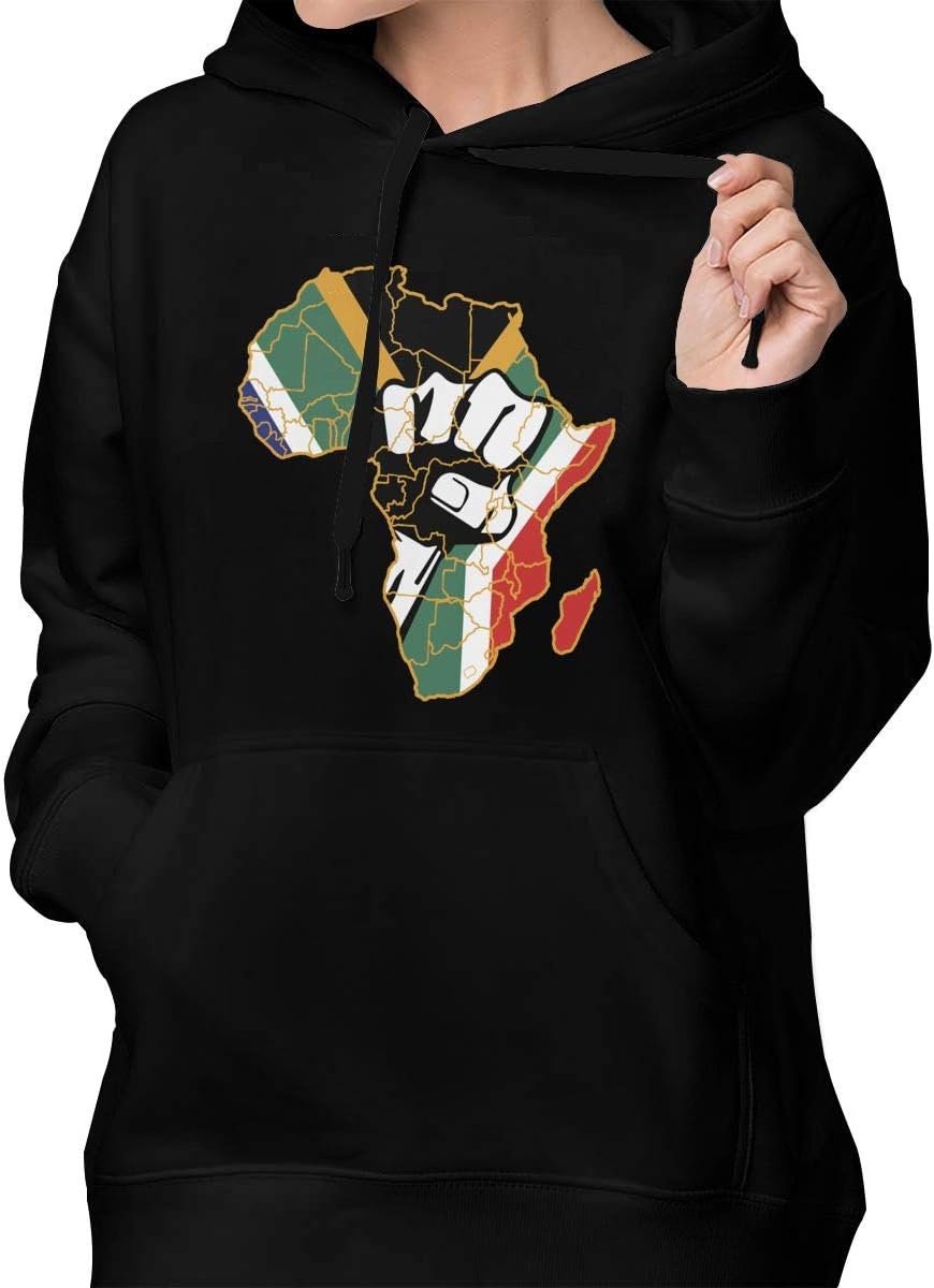 Merahans Africa Black Power Africa Map Fist African Women's Fashion Hoodie Pullover Sweatshirt