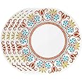 Corelle Vitrelle Glass Dinnerware Set, Chip & Crack Resistant Triple Layer Glass, 4-PC Dinner Plates, Terracotta Dreams