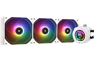 Thermalright CORE Vision 360 White ARGB CPU Water Cooler,3 PWM Fans Water Cooling System with 2000PRM,for AM4/AM5&Intel LGA18
