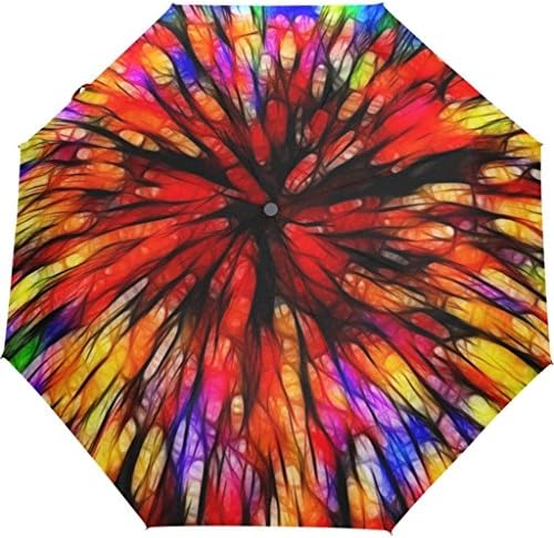 EnnE Oil Paint Umbrella Rain Windproof Compact Foldable Travel Umbrella UV Protection