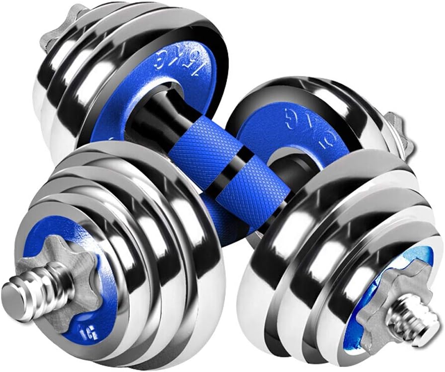 Electroplated Dumbbell Barbell Core Balance Dumbbells Weights 15kg (7.5kg2 Adjustment Dumbbells Sports Fitness Equipment for Gym Home Bodybuilding Training