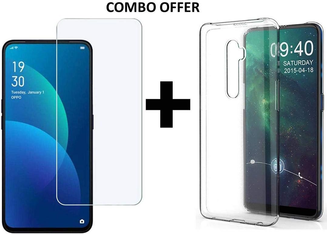 Prime Retail Combo for Oppo Reno 2 (1 Tempered Glass + 1 Transparent Back Cover (Combo Pack)