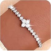 Frigotine Dainty Gold Silver Flower Star Bow Butterfly Bracelets for Women, Sparkly Adjustable Slider Chain Rhinestone Bracelet Wedding Prom Holiday Fashion Jewelry Gift